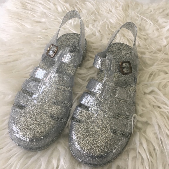 Silver glitter jelly sandal - Picture 5 of 8